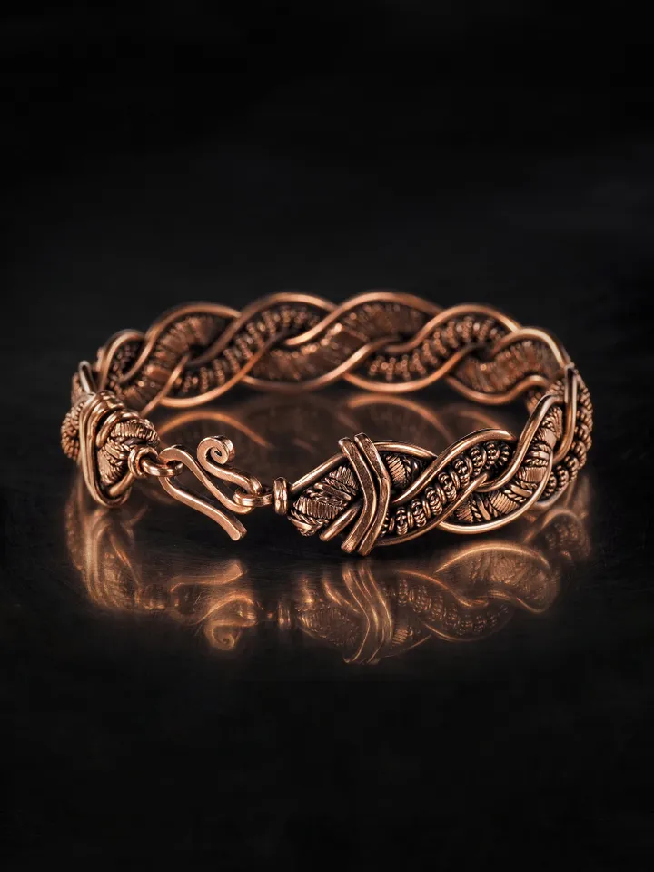 Wire wrapped copper bracelet for woman Antique style copper jewelry WireWrapArt