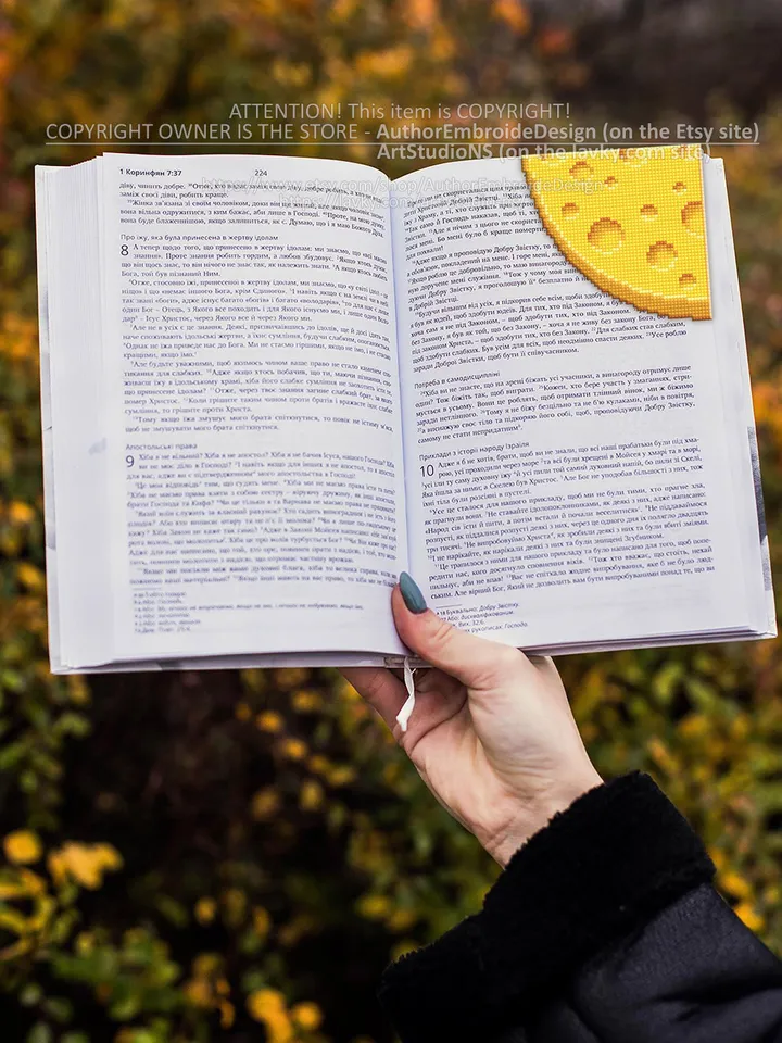 Corner bookmark cross stitch pattern PDF download Cheese cross stitch chart, Food bookmark digital PDF, Funny bookmark for beginner #B244