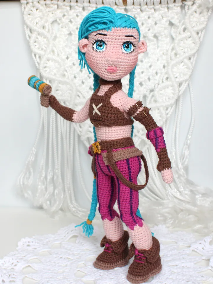 Doll crochet pattern PDF in English Amigurumi doll Jinx Crochet tutorial