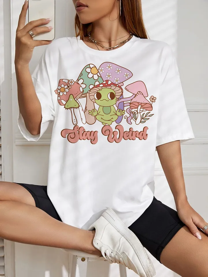 Stay Weird PNG-Trippy Sublimation Digital Design Download-floral png, smiling png, flower tshirt design, vintage png, trippy png, funny png