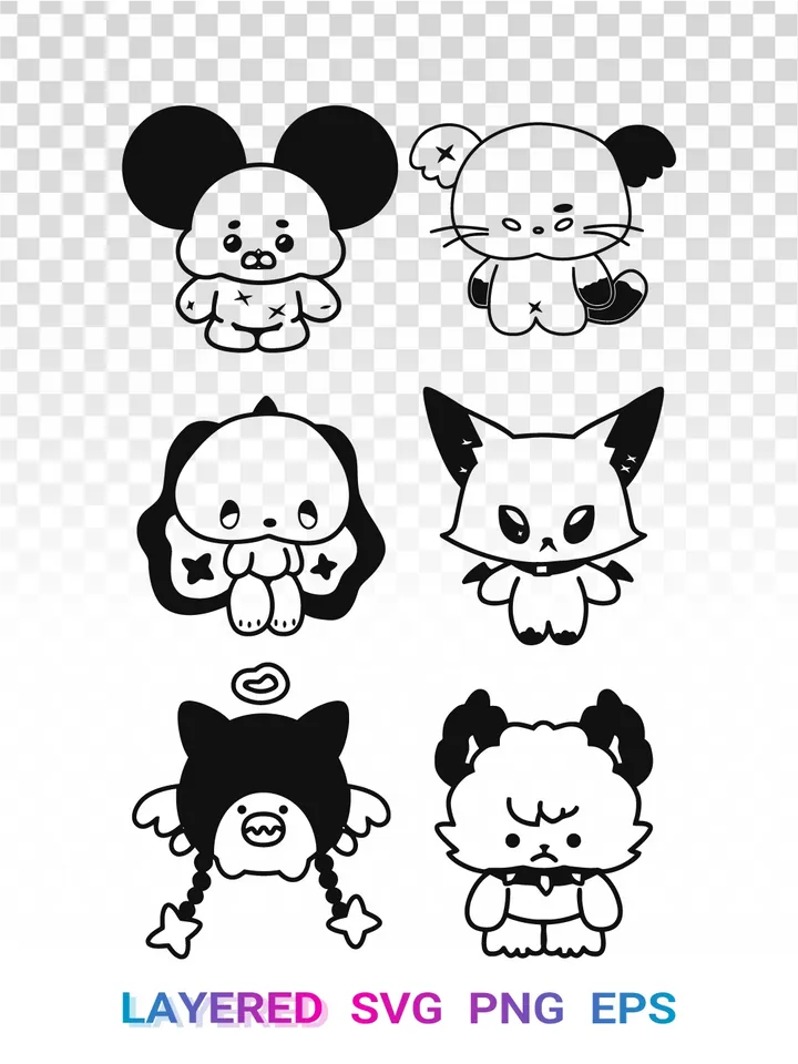 Xdinary Heroes Monsters SVG, XDH Cute Characters PNG Clipart