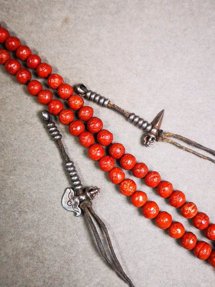 Gandhanra Handmade Tibetan Buddhist Mala Counters,Prayer Bead Counters,with Kartika and Kila Pendant,Made of  Cold Iron