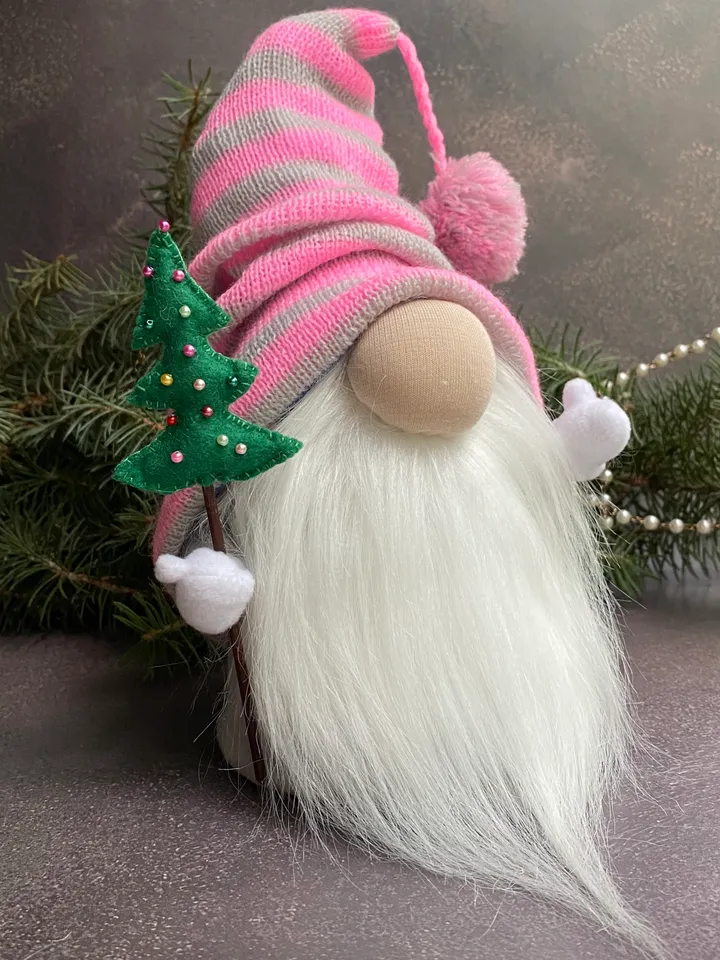 Cute pastel gnome . Christmas gnome decorations . Swedish gnome .