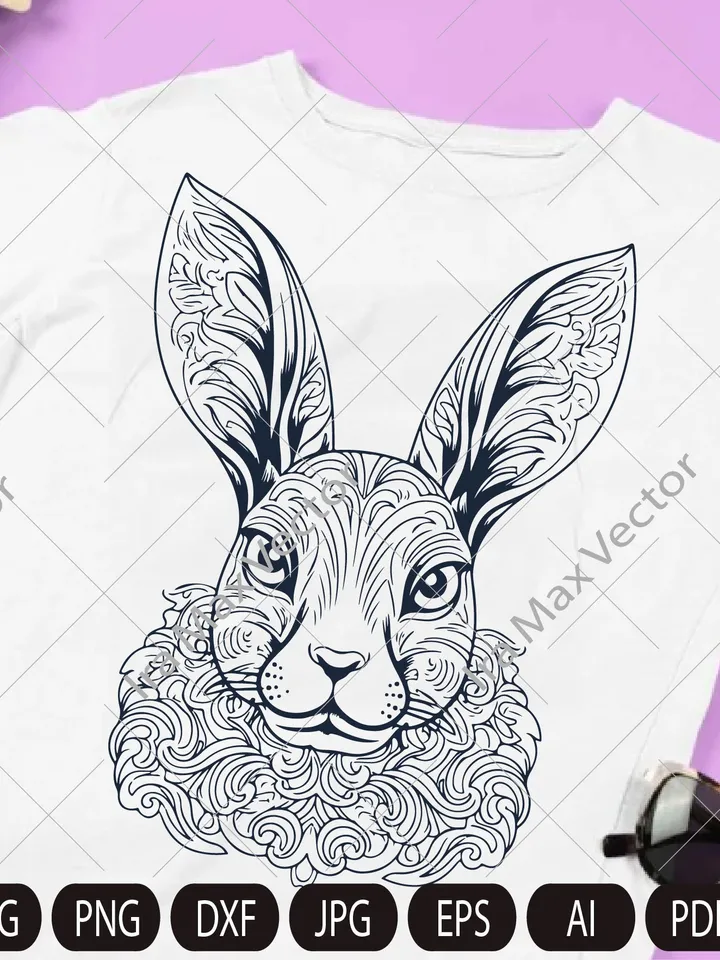 Bunny SVG, Rabbit mandala, Easter Bunny SVG, Happy Easter svg, Spring svg, Rabbit SVG Cut file, Animal Face svg, Rabbit face, Rabbit head
