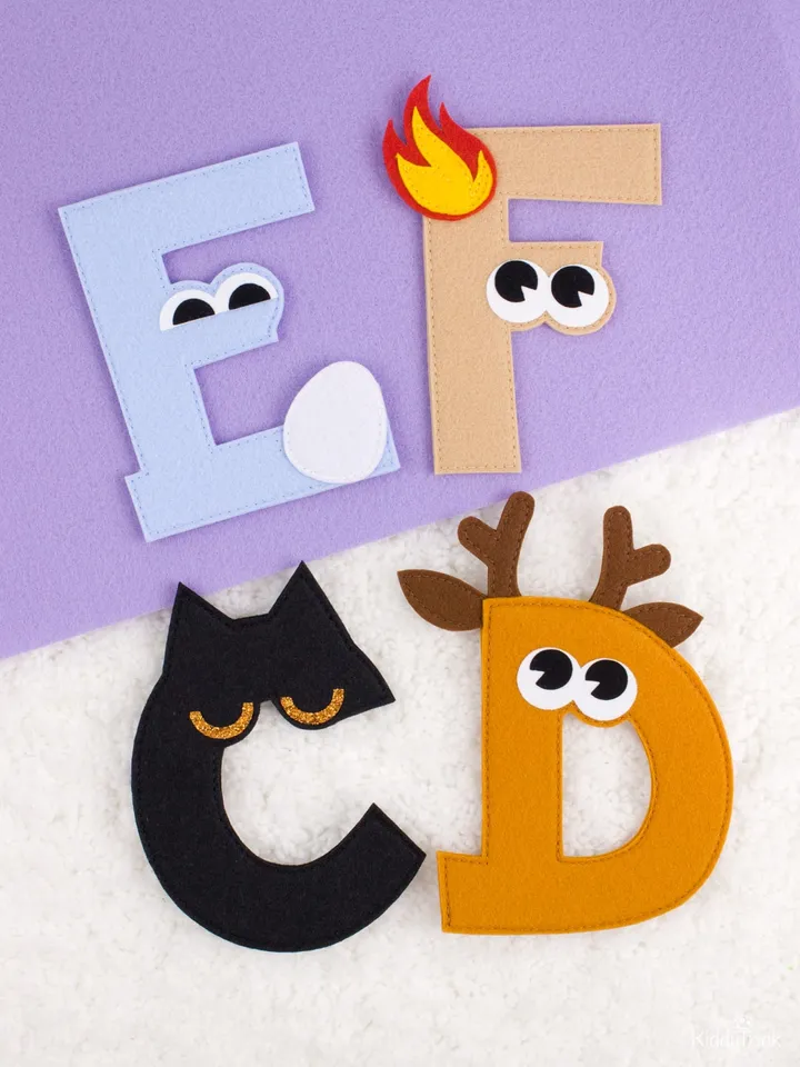 Felt English Alphabet with Eyes - Sewing Patterns
