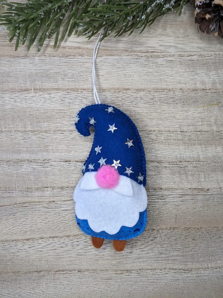 Holiday Gnomes, Felt Christmas Tree Decorations, Scandinavian Gnome, Christmas Gnomes, Swedish Gnome, Blue gnome, Set 3 toy
