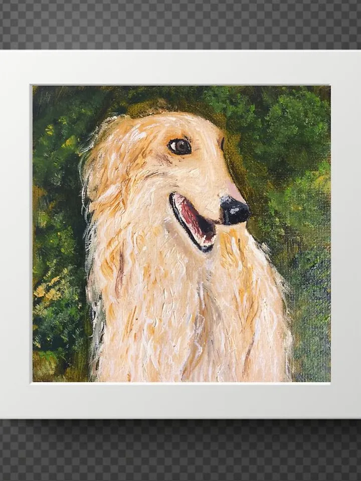 Portrait of a dog Image of a hunting dog Original Oil painting Miniature 6 x6 in