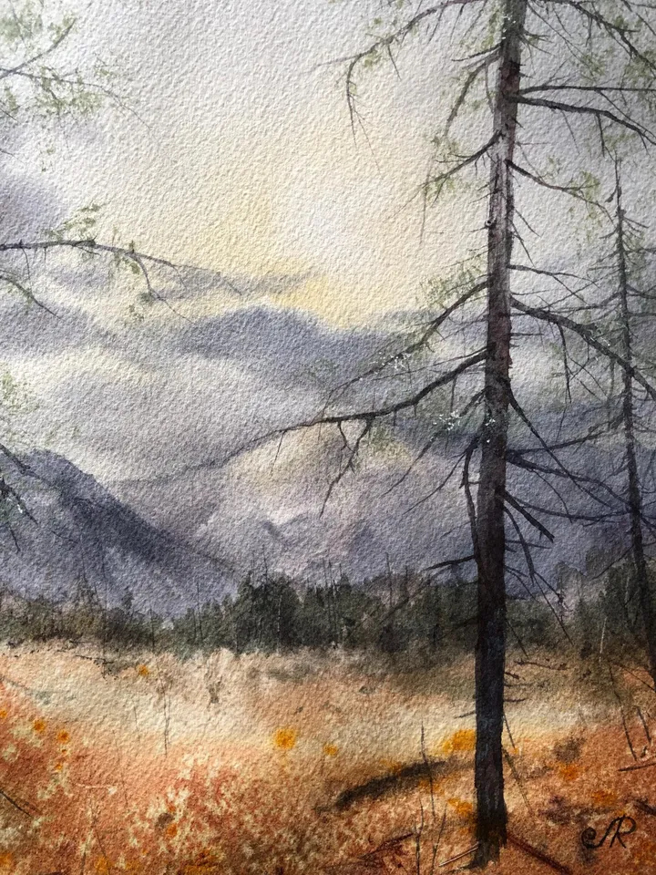 Forest Original Painting Trees Watercolor Wall Art Landscape