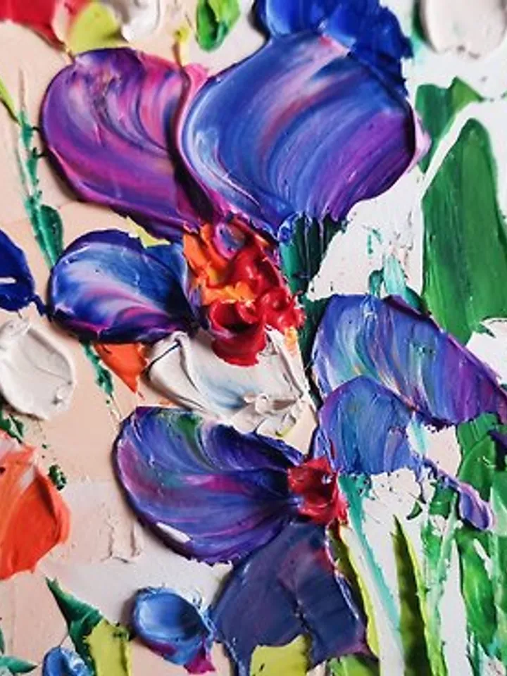 Wildflower Painting Original Art Floral Oil Painting Wall Decor Daisy Artwork