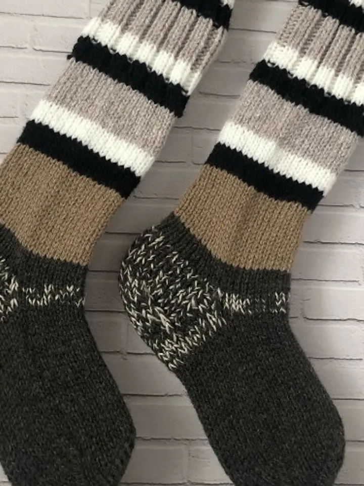 Warming Knee Socks Knitted Handmade