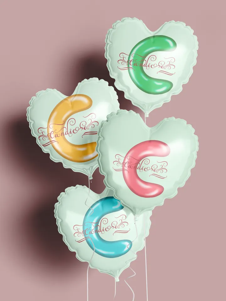 Candice - name in Samantha style with bright letters, digital design