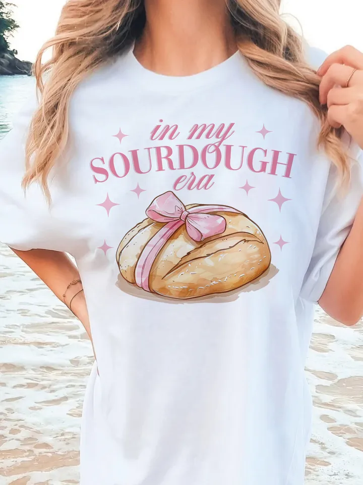 In My Sourdough Era Pink Bow PNG Sublimation File, Wake And Bake, Trendy Aesthetic Shirt Design, Coquette Png, Watercolor Png