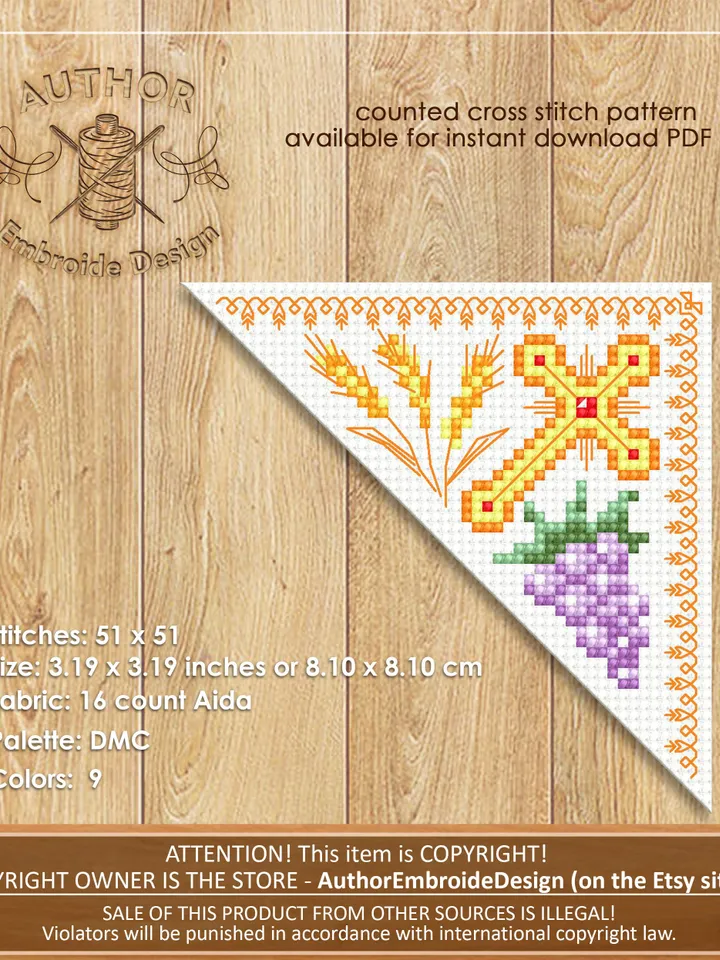 Corner bookmark cross stitch pattern PDF download Simple handmade bookmark digital PDF, Bible bookmark corner, Christian cross stitch #B130