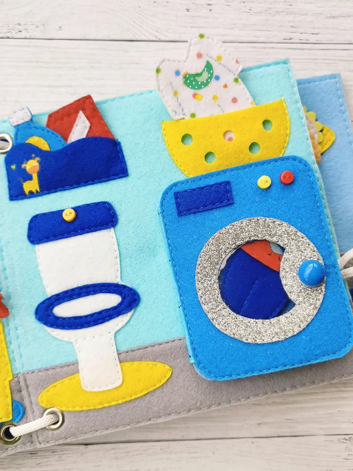 Quiet book pattern, Boys Dollhouse pattern, Felt book pattern pdf, Felt doll Pattern with clothes set, Dress up Doll, Busy book pattern