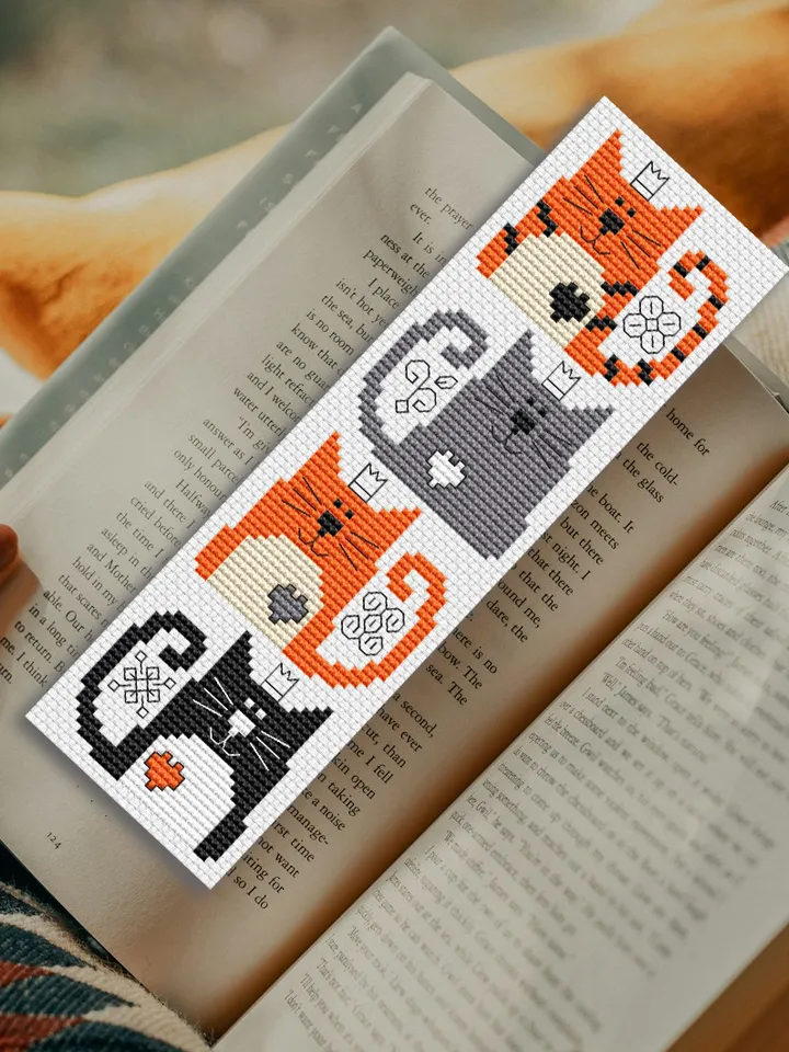 Cute Cats cross stitch bookmark pattern
