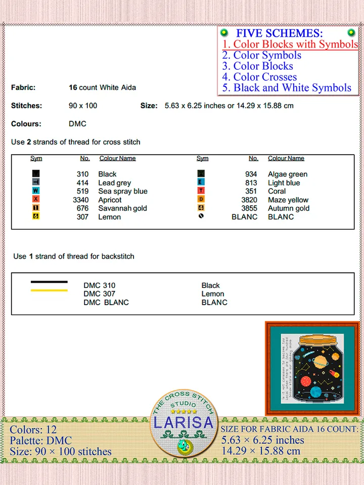 Galaxy Cross Stitch Pattern | Galactic Jar | Explore the Cosmos