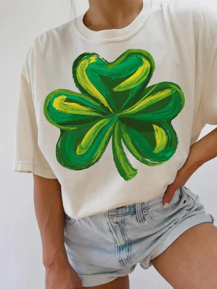 Shamrock Png, St. Patrick’s Day Clover Design, Green Shamrock PNG, St. Paddy’s Day Sublimation PNG, Irish Clover Art, Trendy T-Shirt Design