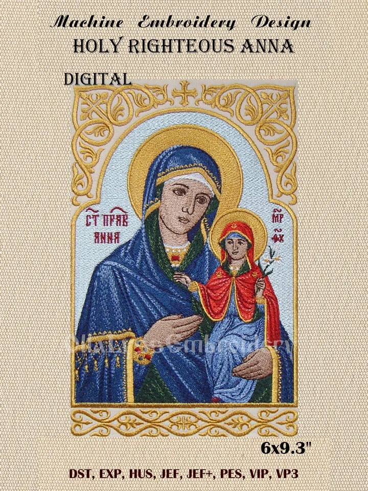 Holy Righteous Anna embroidery design