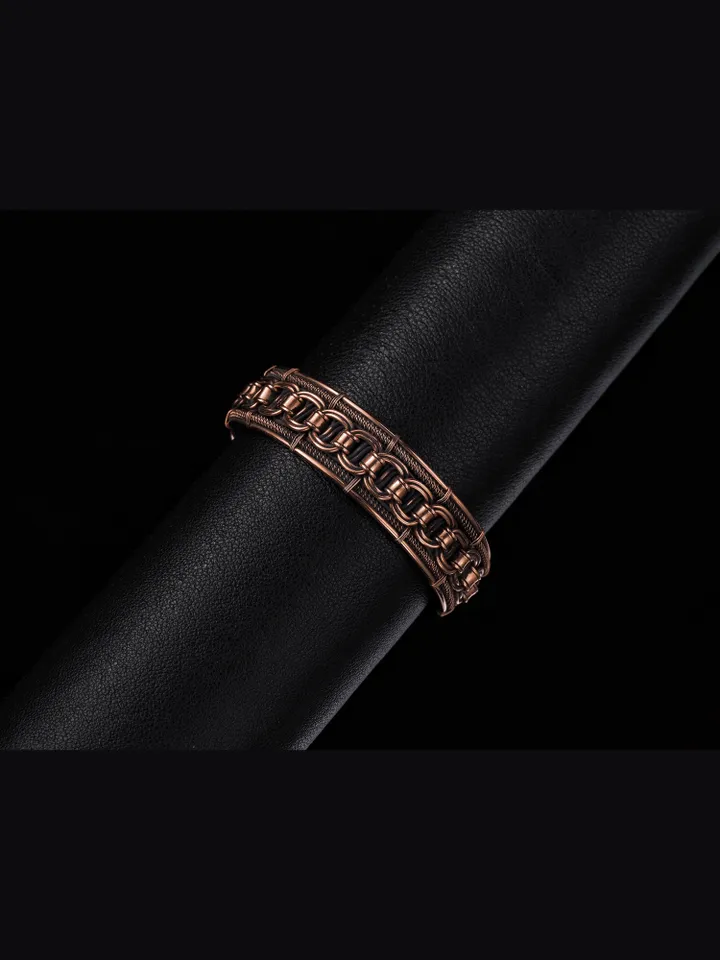 Woven copper wire bracelet Antique style handcrafted copper jewelry Unique gift