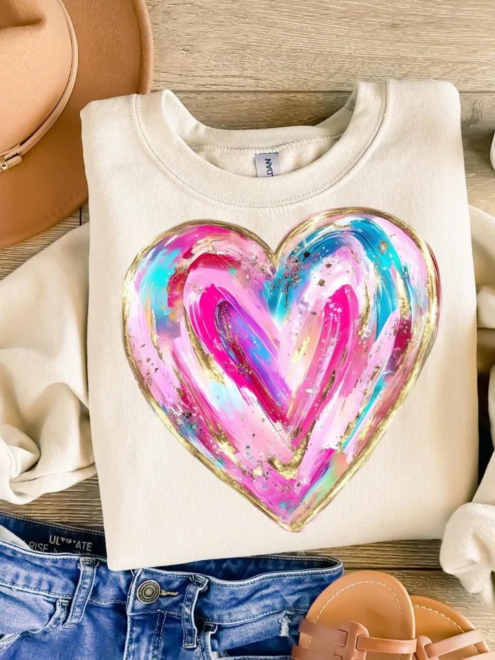 Valentines Day Heart Png, Brushstroke Valentines Png, Retro Valentine Png, Pink, Love Png, Girls Valentine Png, Valentine Shirt Design
