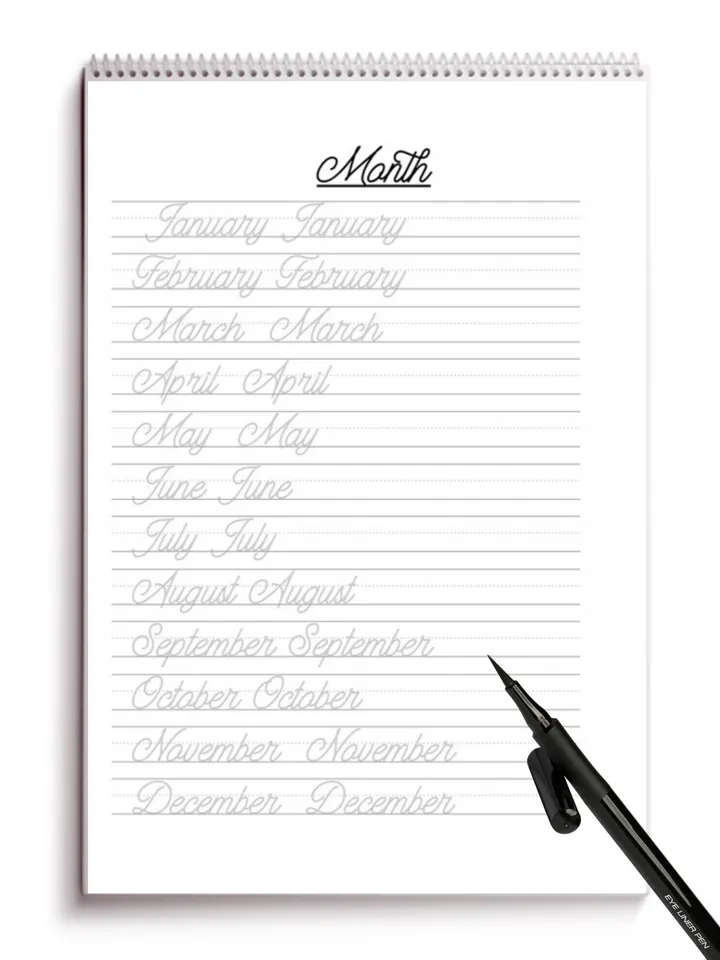 Calligraphy Handlettering Practice Sheets, lettering worksheets, Calligraphy tutorials