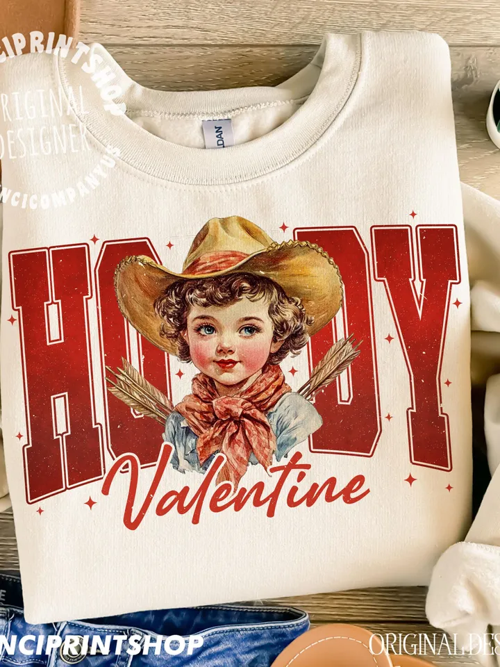 Howdy Valentine PNG, Cupid Valentines png, Western Valentines png, Retro Valentine png, Valentines png, Cupid png, Western png, Cowgirl png