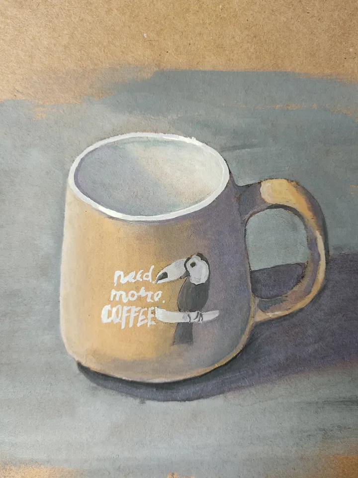 Coffee Mug. Original gouache painting.