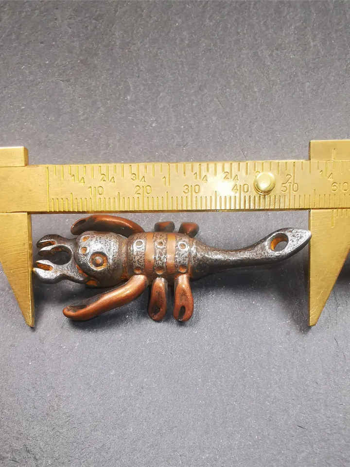 Gandhanra Handmade Tibetan Amulet,Scorpion Guru of Padmasambhava, Buddhist Scorpion Totem Pendant, Made of Cold Iron,2.28&quot;