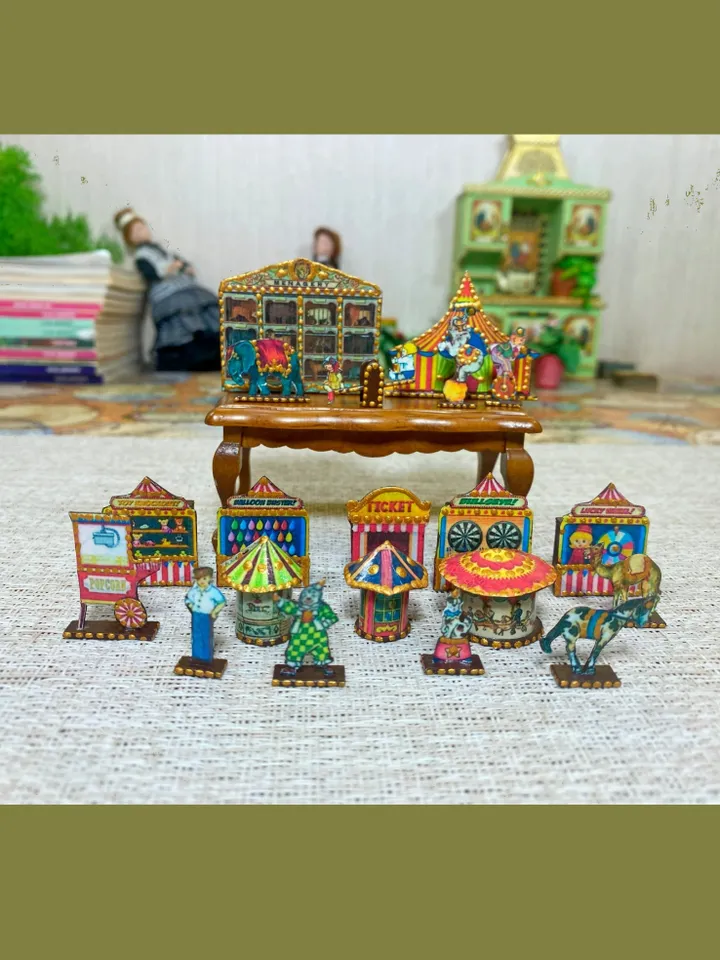 Tutorial.Circus set of miniature figures. Dollhouse miniature. Accessories for the doll. 1:12.