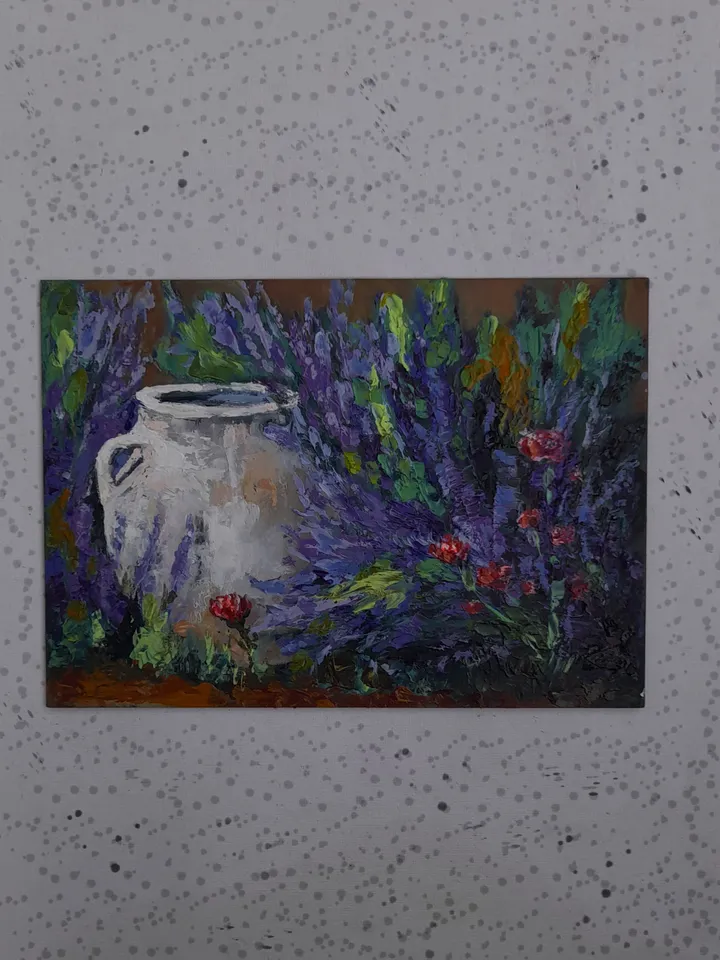 Miniature oil painting Old vessel 21x15 cm (8.28 х 6 inches)
