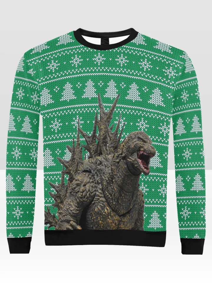 Godzilla Ugly Christmas Sweater