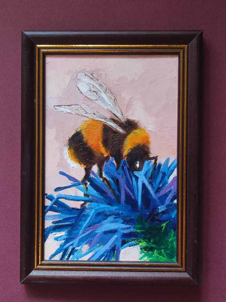 oil painting on canvas shmel10x15cm