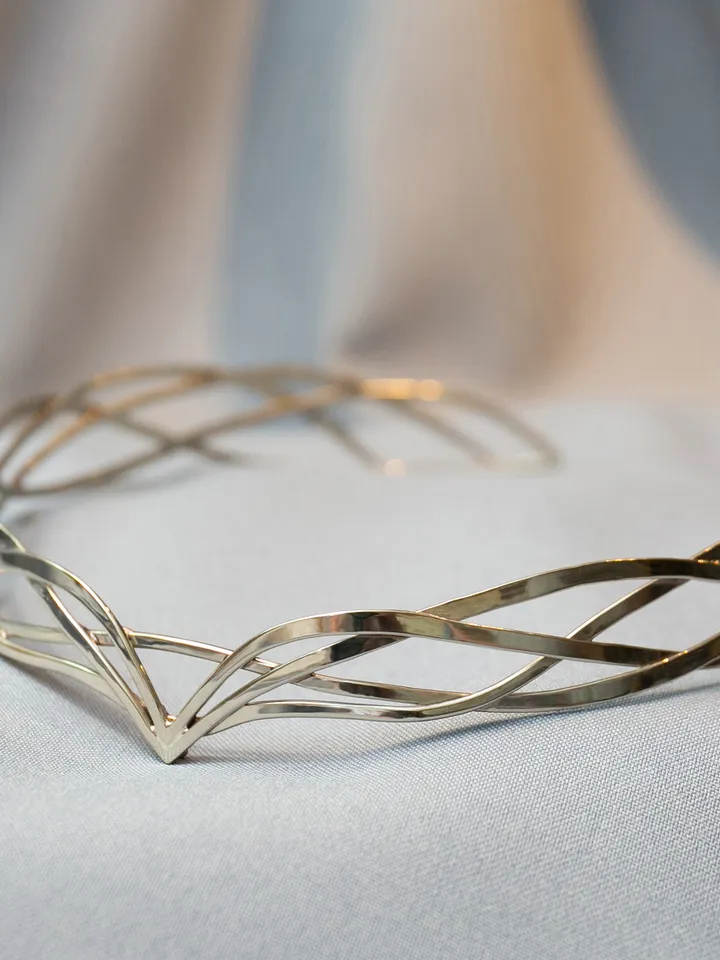 Sorceress diadem fantasy legends Tiara Elven Crown boho romantic Wedding Headpiece Celtic medieval elven Queen Viviane