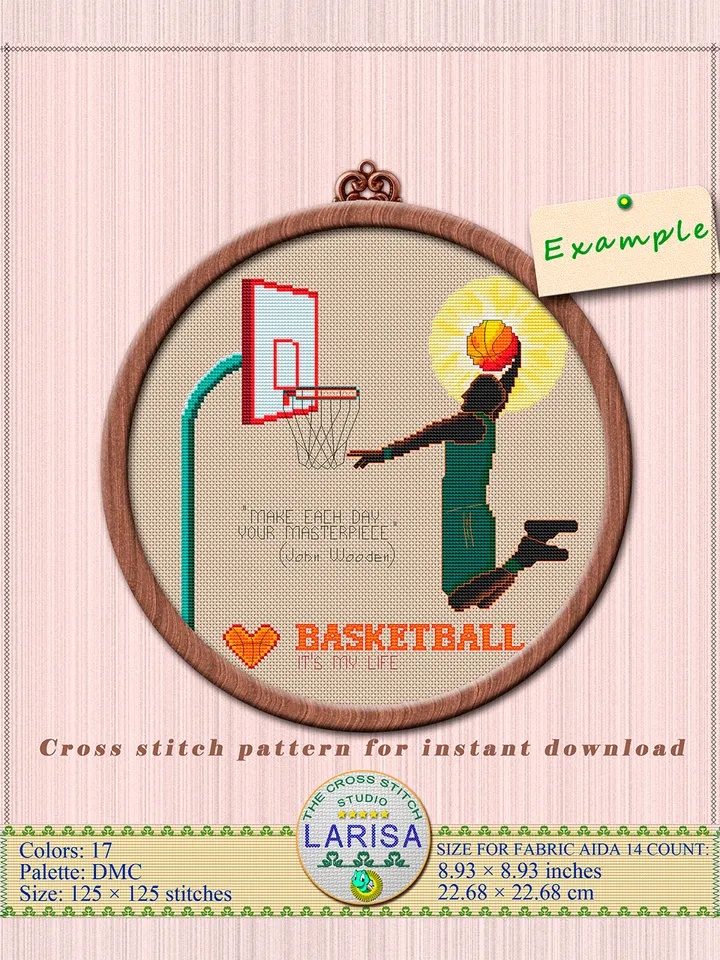 Basketball Cross Stitch Pattern | Basketball Player