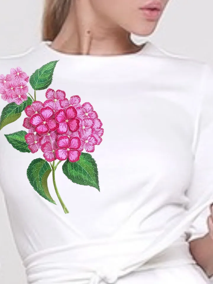 Hydrangea 3D flowers set machine embroidery designs digital embroidery pattern home and clothing décor embroidery motif 3D embroidery design