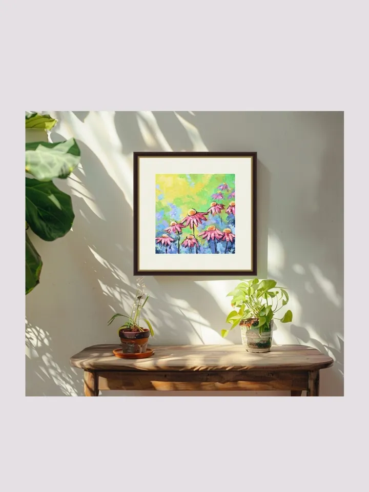 Original Oil Painting Pink Daisies in Bloom Floral Artwork Pink Flower Art