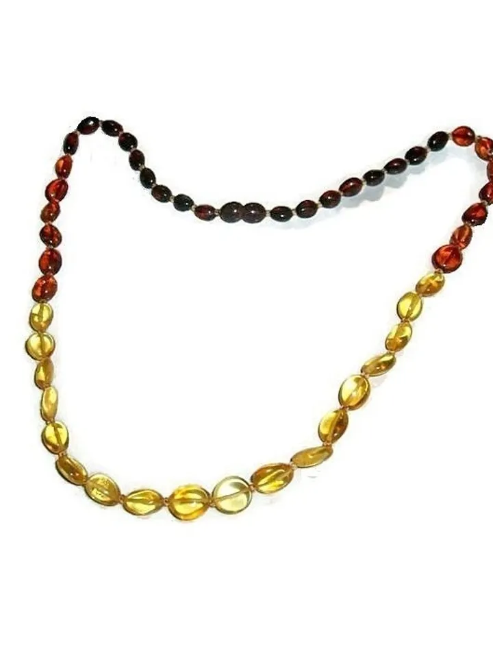 Genuine Amber Necklace Multicolor Yellow Cognac Brown Natural Amber Jewelry Cift For Women Mom Healing and Calming Natural Stone Beads Necklace