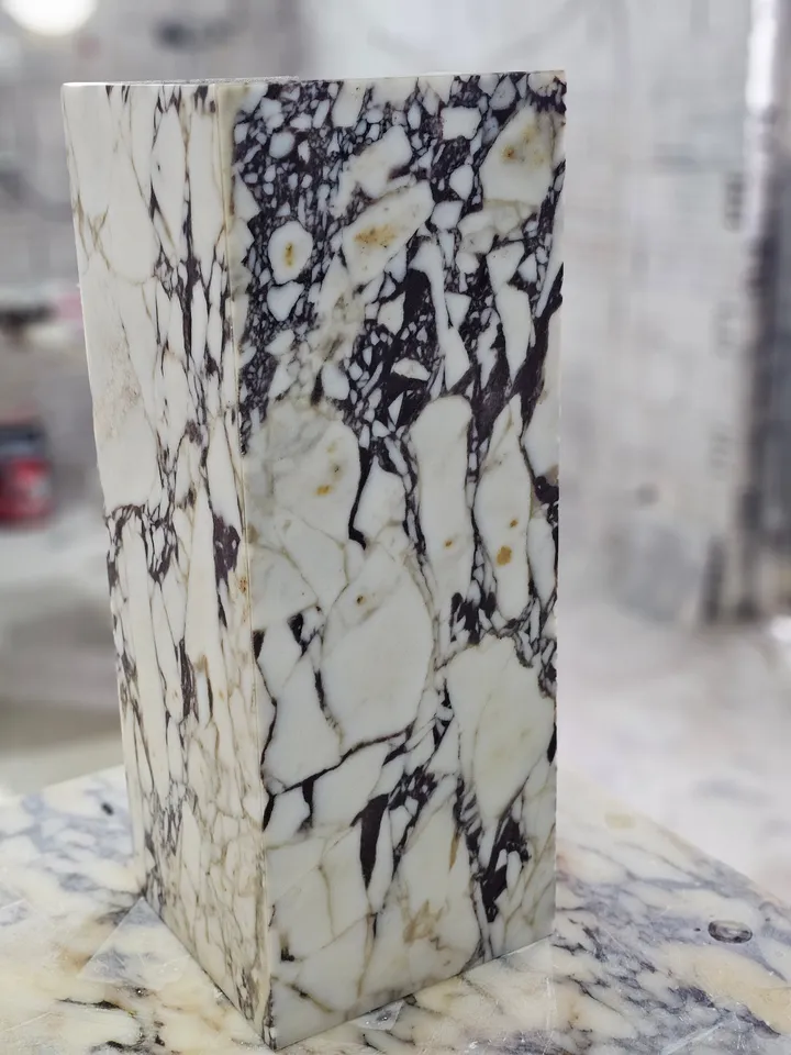 Calacatta Viola Marble side table,plinth italian marble 100% handmade, cube marble, calacatta plinth 1 PCS