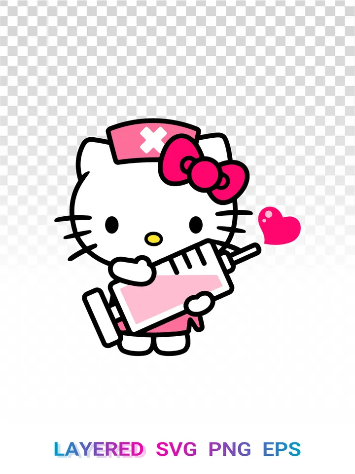 Hello Kitty Nurse SVG PNG Transparent, Medical Sanrio ❤️