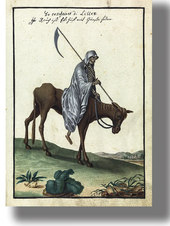 Grim Reaper with the scythe.