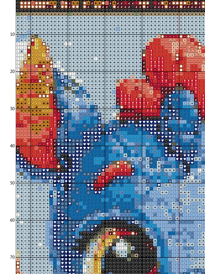 Cross stitch pattern PDF, Little dragon