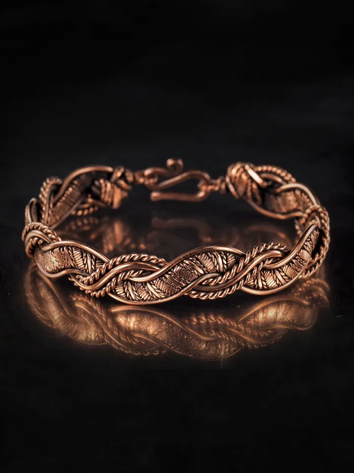 Wire wrapped copper bracelet for woman Antique style copper jewelry WireWrapArt