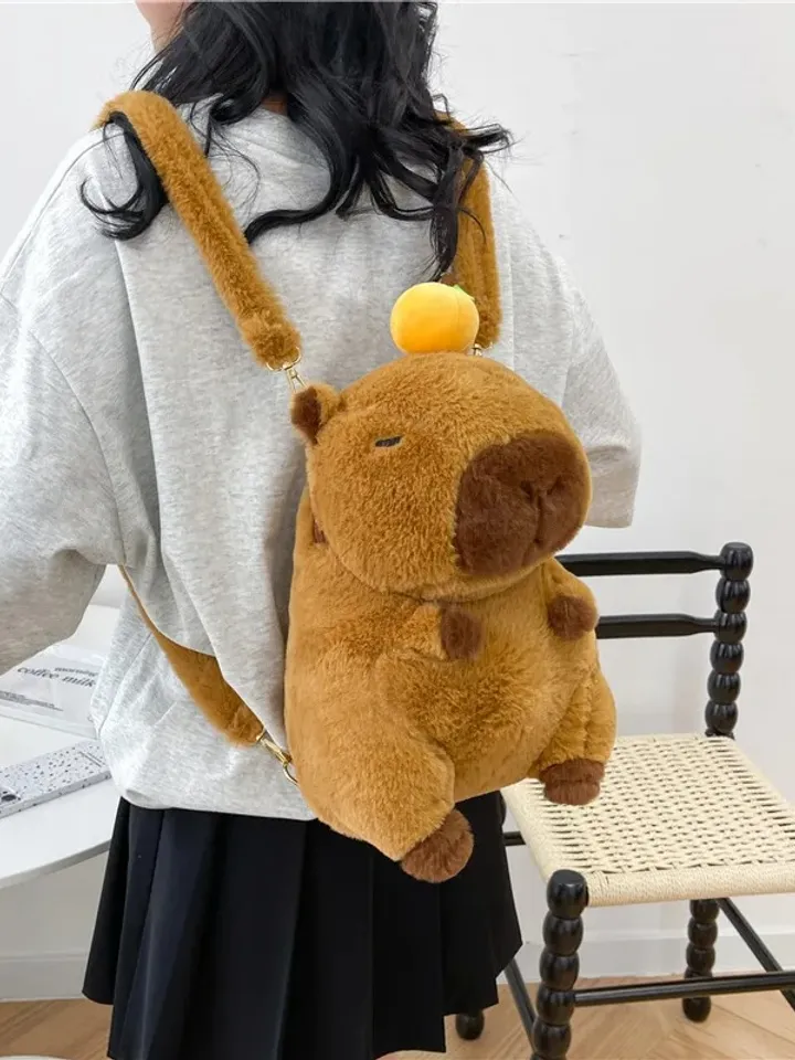 Capybara plush backpack