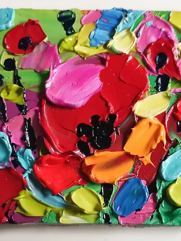 罂粟花 花卉掛畫 油畫原作 Original Art 油畫 Flowers 掛畫 Oil Painting Artwork Verafe