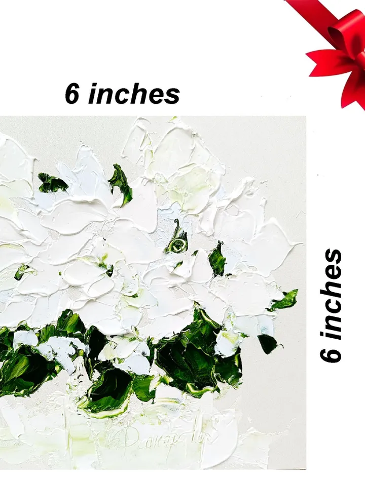 Flowers Painting Peonies Original Art Impasto Oil Painting Abstract Fine Studio Art Floral 6 by 6 by ArtProkopaloSv