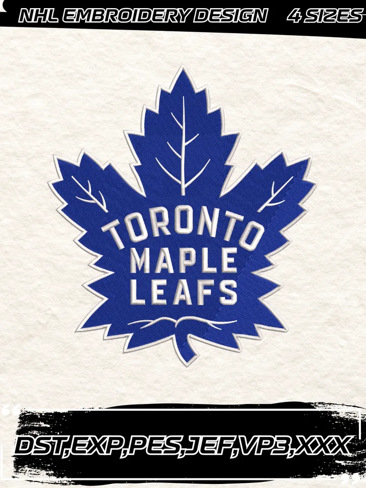 Toronto Maple Leafs Logos Embroidery Designs,NHL Logo Embroidery Files, Machine Embroidery Design File, 4 Sizes,Digital Download