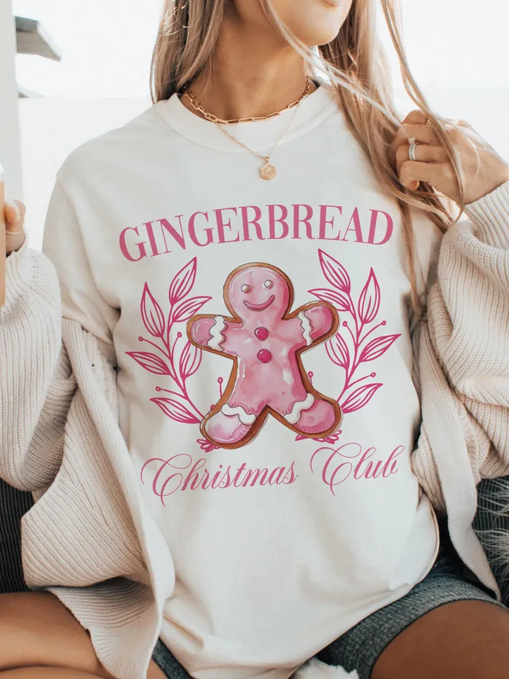 Pink Gingerbread Christmas Club Png, Christmas kids Png, Pink Christmas PNG, Funny Christmas png, Christmas Shirt PNG, Christmas Candy png