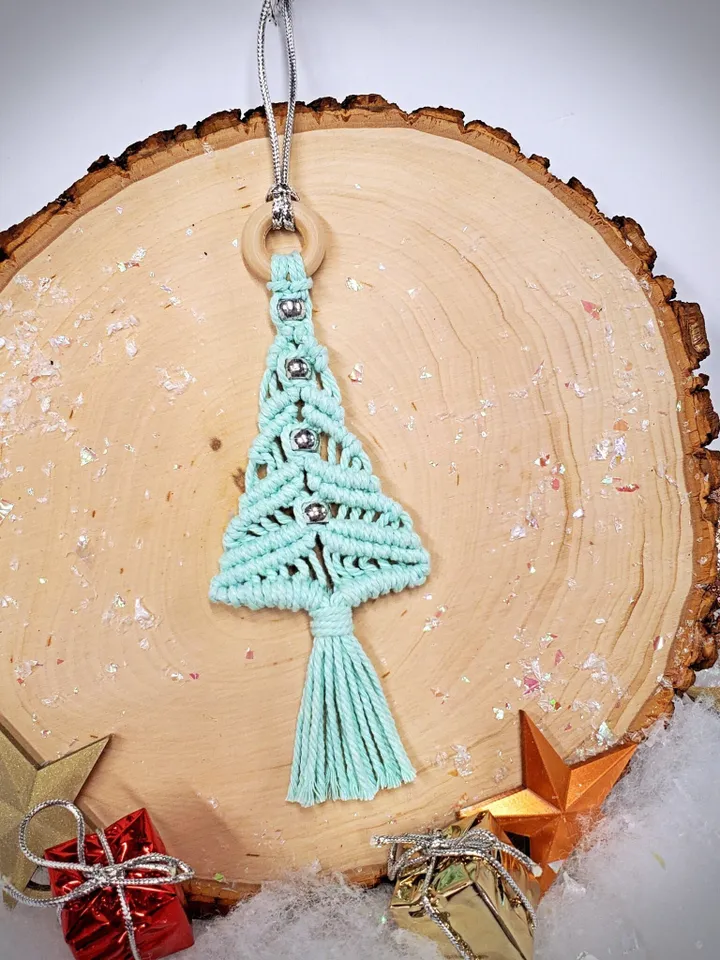 Macrame Tree Ornament Macrame Christmas Tree Macrame Christmas Ornaments Unbreakable Ornaments Holiday Car Charm Boho Tree Ornaments