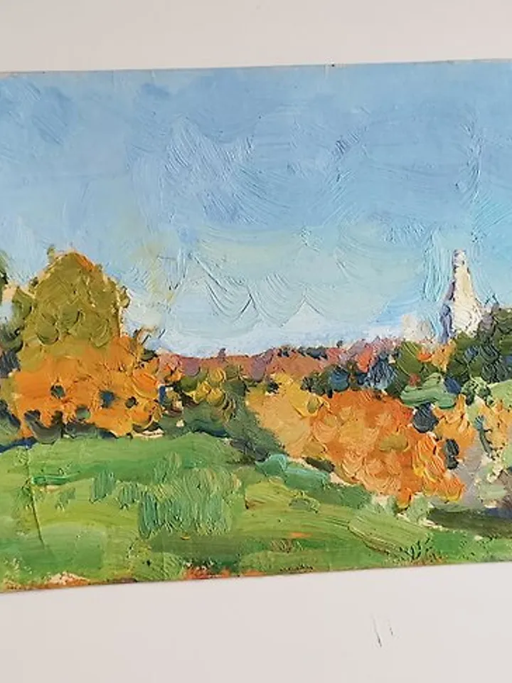 Fall Tree Painting Original Art Oil Painting 手工油畫 微型油画 微型绘画 油畫 掛畫
