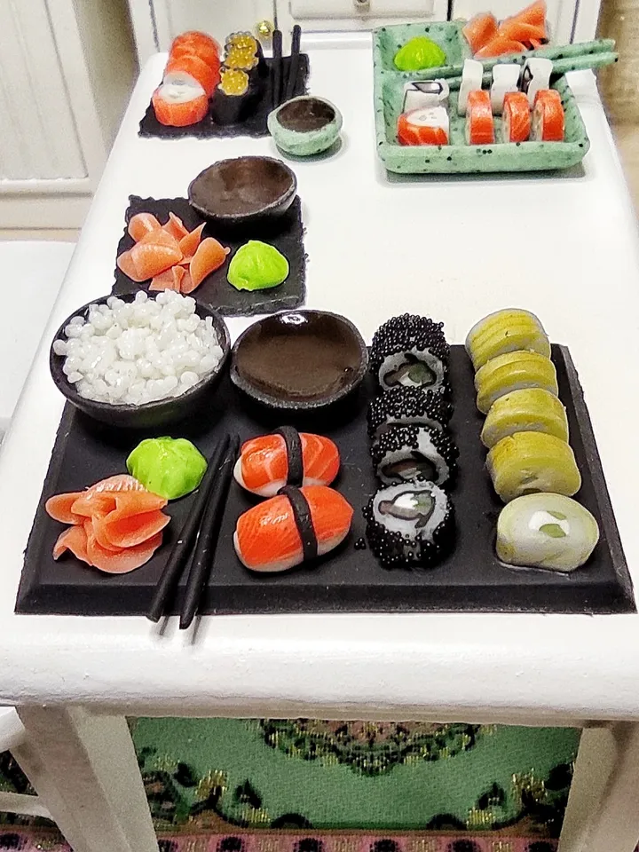 Japanese food, Realistic sushi and rolls for dollhouse, food for dolls, gift ideas, miniature, mini food, small food